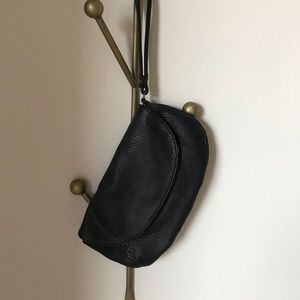 Lucky Brand black leather wristlet/clutch